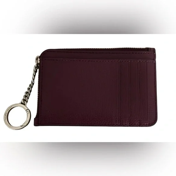 Kate Spade Dark BURGUNDY Leather Keychain Wallet - Picture 6 of 6